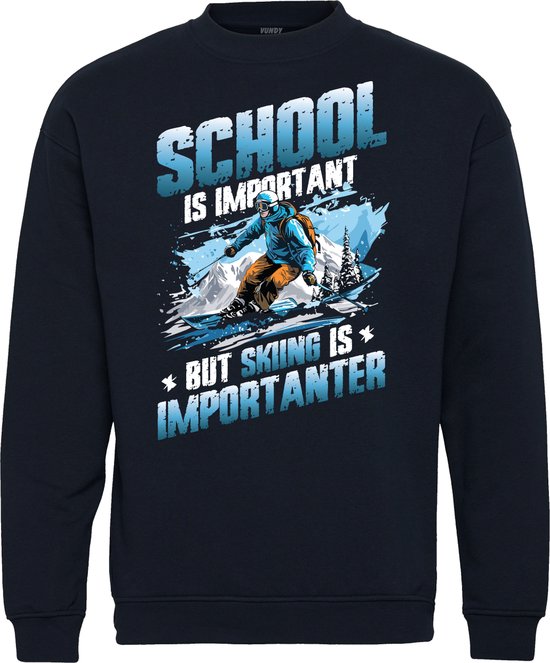 Sweater School is Important | Apres Ski Verkleedkleren | Fout Skipak | Apres Ski Outfit | Navy | maat 152/164