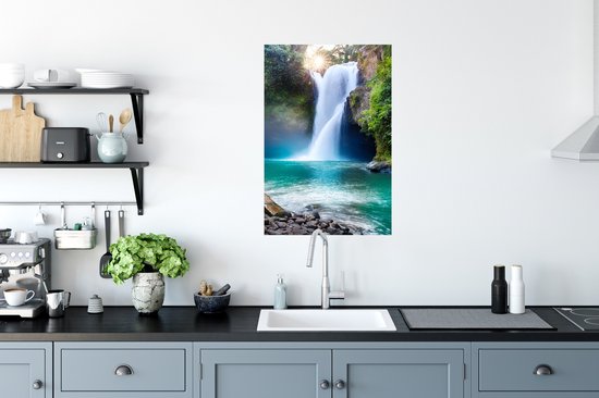 Affiche Cascade - Pierres - Paysage - Plantes - Water - 60x90 cm