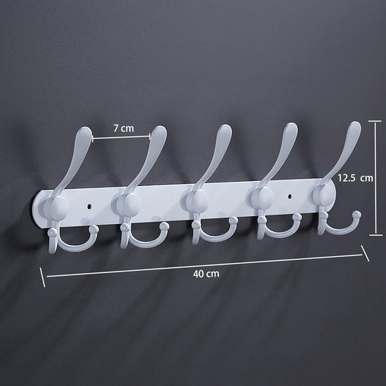 BOOKARROW 4 kaphaken muurbevestiging schroef in deurhaken Chrome badhanddoek en gewaad rek haak in badkamer of keuken 410
