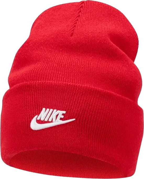Nike peak beanie in de kleur rood.