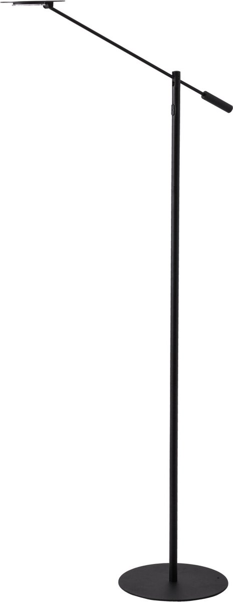 Siranna vloerlamp LED 7,5W dimbaar, instelbare kleurtemperatuur CCT 2200-4500K, zwart, hoogte 140 cm