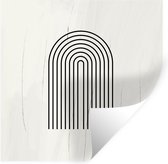 Muurstickers - Sticker Folie - Kunst - Boog - Zwart - Wit - 50x50 cm - Plakfolie - Muurstickers Kinderkamer - Zelfklevend Behang - Zelfklevend behangpapier - Stickerfolie