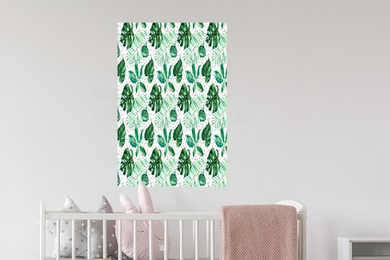Stickers muraux - Vintage - Feuilles - Points - 60x90 cm - Feuille adhésive