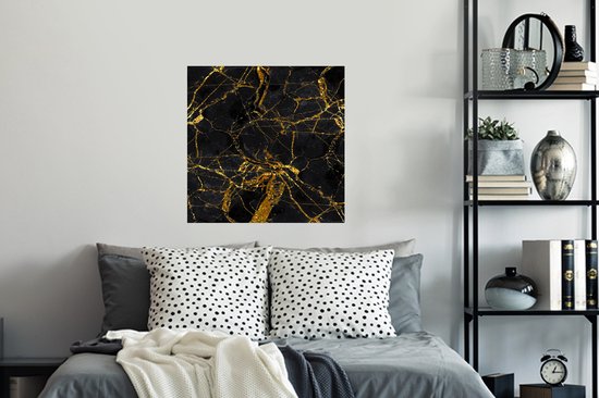 Stickers Stickers muraux - Marbre - Goud - Zwart - Glitter - 80x80 cm - Feuille adhésive