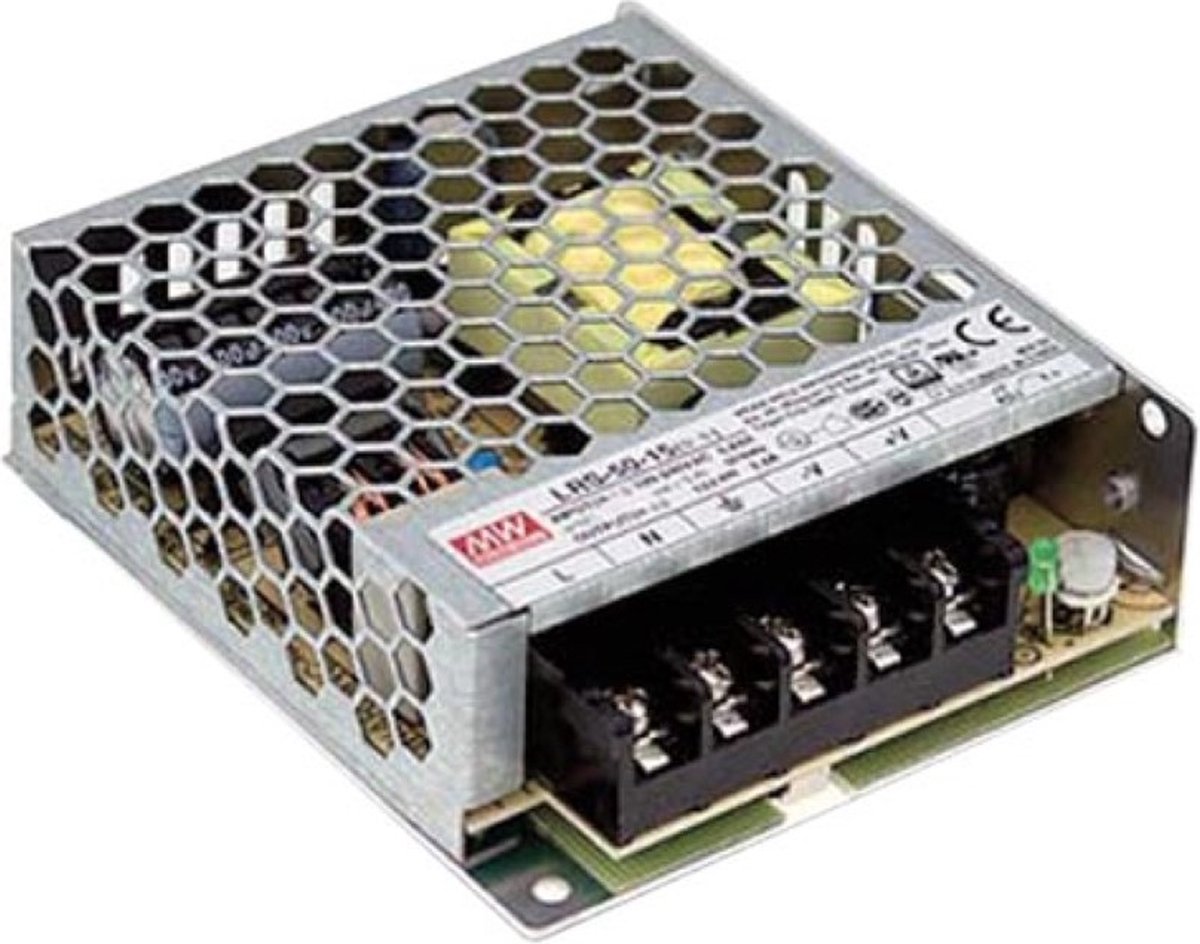 Mean Well SCHAKELENDE VOEDING VOOR IT-APPARATUUR - 1 UITGANG - 50 W - 12 V - GESLOTEN CHASSIS - ENKEL VOOR PROFESSIONEEL GEBRUIK