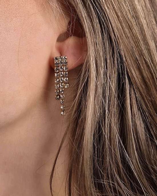 Oculus Strass Post Earring in Grey