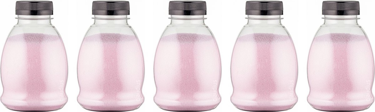 Goedkoopste Scrubzout Rozen - 375 gram - Fles met zwarte dop - Set van 5 stuks - Hydraterende Lichaamsscrub
