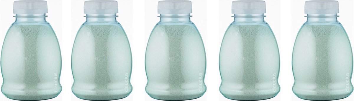 Goedkoopste Scrubzout Eucalyptus - 375 gram - Fles met transparante dop - Set van 5 stuks - Hydraterende Lichaamsscrub