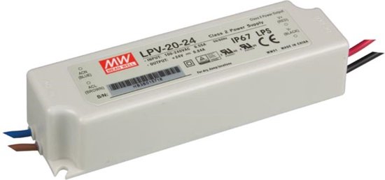 ALIMENTATION À DÉCOUPAGE Mean Well - 1 SORTIE - 20 W - 24 V