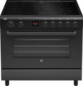 Bol.com ETNA FI590ZWA - Inductiefornuis (90 cm) - Zwart glas - 3-fase aanbieding
