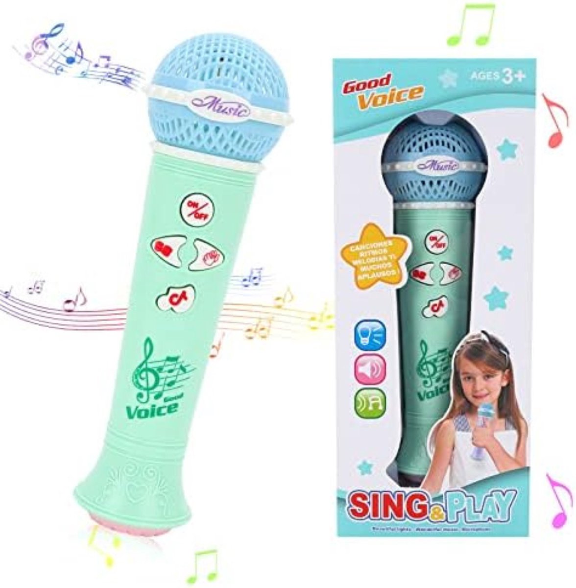 Microfoon Kinderen Speelgoed - Microfoon Kinderen Karaoke - Blauw
