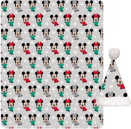 Disney Minnie & Mickey Mouse Fleeceplaid + Muts Winter - 100 x 140 + 25 x 43 cm - Polyester