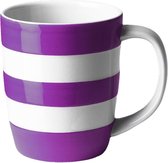 Cornishware Colors - tasse - 340ml - Black Berry - Tasse rayée blanc violet - peinte à la main - tasse à thé violette - tasse à café violette