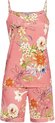 Roze mouwloze shortama bloemen - Roze - Maat - 44