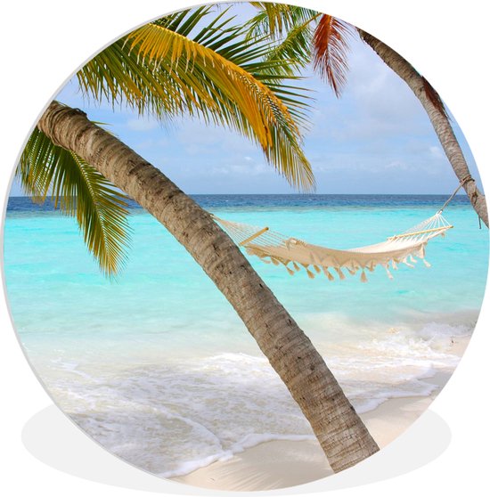 Cercle mural - Cercle mural Indoor - ⌀ 120 cm - Plastique - Été - Palmier - Hamac XXL