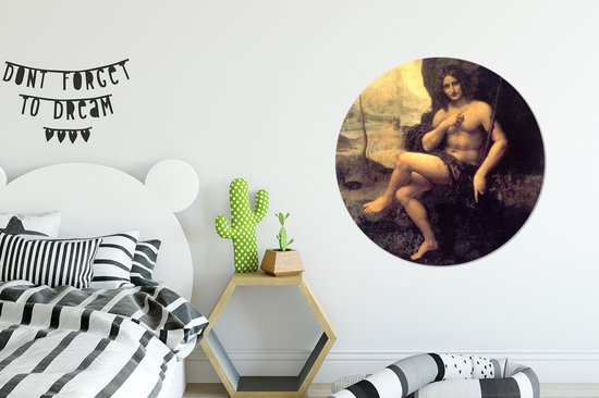 WallCircle - Tableau - St John Dans Le Désert Leonardo De Da Vinci Et - Multicolore - 90 X 90 Cm