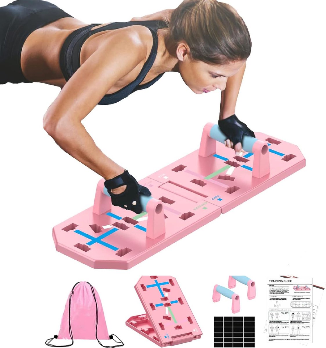 Planche de pompes, équipement d'entraînement multifonction 17 en 1 pliable et portable, pour exercer efficacement les muscles pour homme et femme Planche de pompes, équipement d'entraînement multifonction 17 en 1 pliable et portable, pour exercer efficacement les muscles pour homme et femme