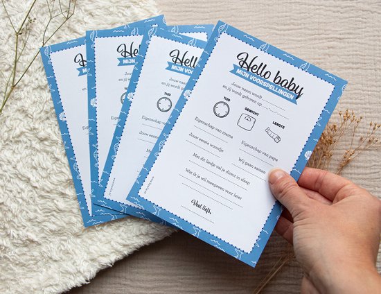 Babyshower invulkaarten jongen - 10 stuks - babyshower invulkaartjes ...