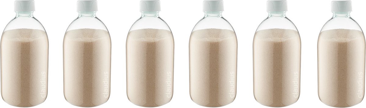 Goedkoopste Scrubzout Amandel - 650 gram - Fles met witte dop - set van 6 stuks - Hydraterende Lichaamsscrub