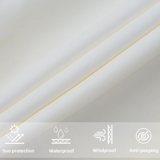 Ankuka Zonnezeil, waterdicht, 2 x 3 m, zwart, rechthoekig met touwen
