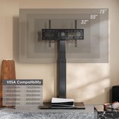 TV-standaard vloer met 25 mm ijzeren voet voor 32-75 inch tv, tv stand met draaibare & hoogte verstelbaar, universele tv vloerstandaard houdt 40kg Max VESA 600x400mm zwart