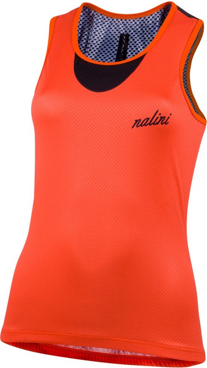 Nalini - Dames - Fietsshirt - Mouwloos - Wielrenshirt - Zwart - Oranje - TANK TOP LADY - S
