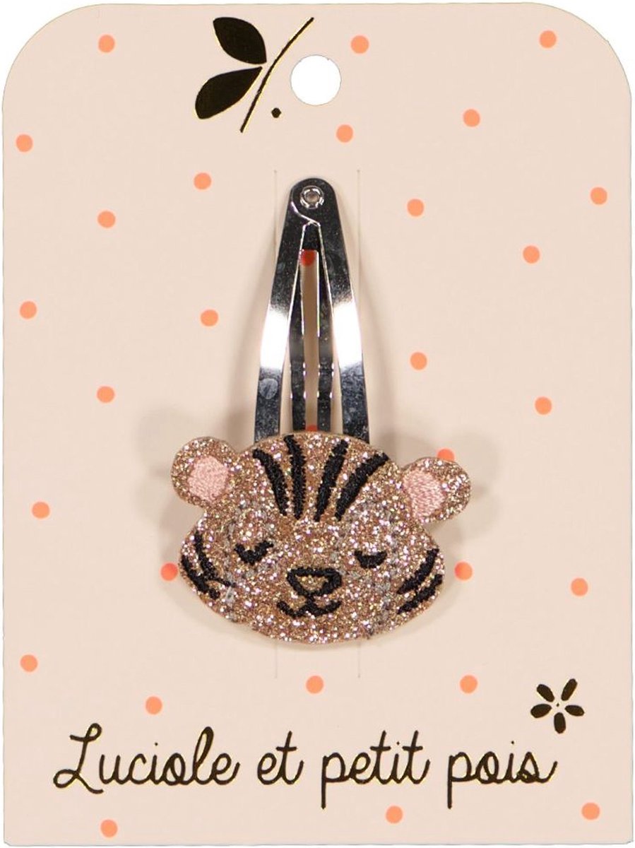 Luciole Et Petit Pois | Haarknipjes | Haarspeldjes | Glitter | Tijger Goud | 5cm | 1 Stuk