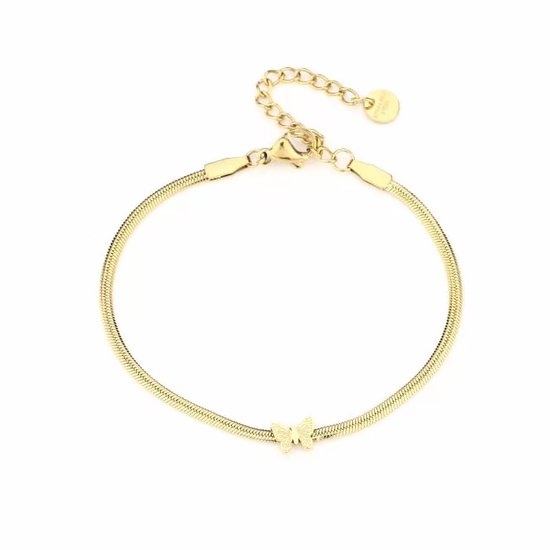 Bracelet Butterfly - Michelle Bijoux - Bracelet - 16 + 3 cm - Acier Inoxydable (ne décolore pas !) - Or