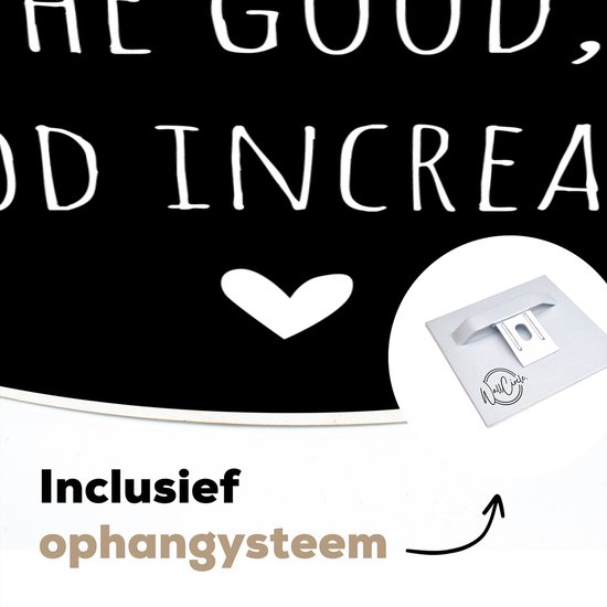 WallCircle - Wall Circle - Wall Circle Indoor - Citation anglaise Quand on se concentre sur le bien, le bien augmente sur un fond noir - 90x90 cm - Décoration murale - Peintures ronds