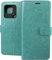 Portemonnee Book Case Hoesje Geschikt voor: Xiaomi Redmi 10C - Mintgroen