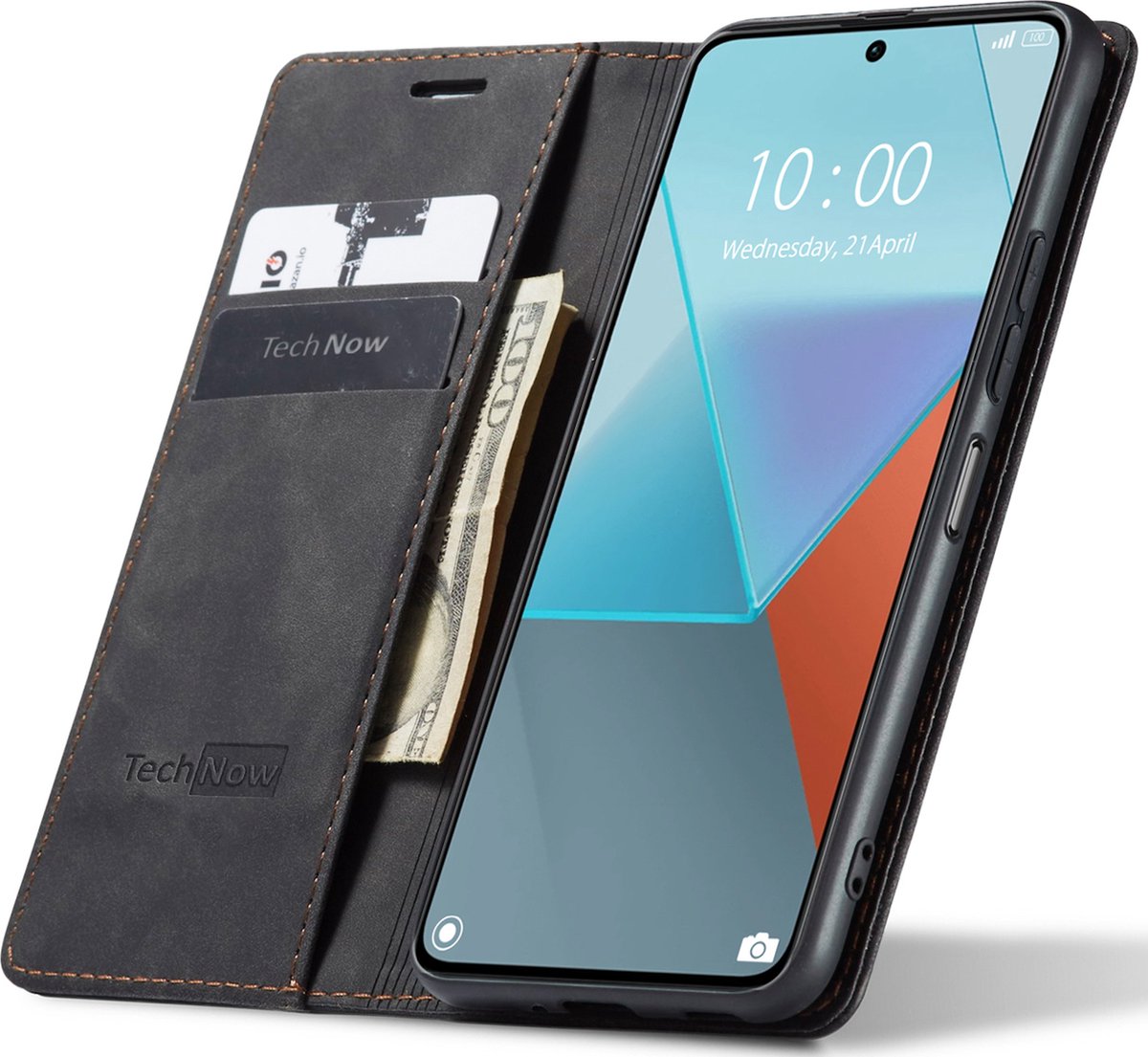 Hoesje geschikt voor Xiaomi Redmi Note 13 Pro Plus - Book Case Leer Slimline Zwart