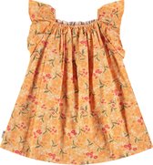 Stains and Stories girls dress short sleeve Meisjes Jurk - cantaloupe - Maat 128