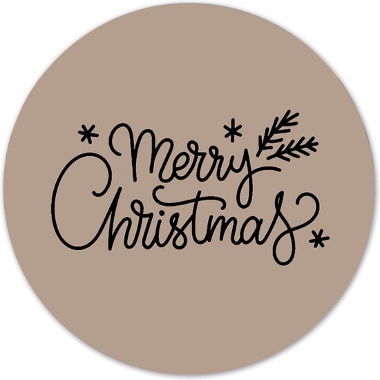 Label2X - Muurcirkel - Kerst Merry Christmas - Ø 140 cm / Forex - Multicolour - Wandcirkel - Rond Schilderij - Kerst - Kerstversiering - Kerst Decoratie - Muurdecoratie Cirkel - Wandecoratie rond - Decoratie voor woonkamer of slaapkamer