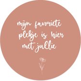 Label2X Wall cercle mon endroit préféré est ici avec votre rose - Ø 12 cm - Forex