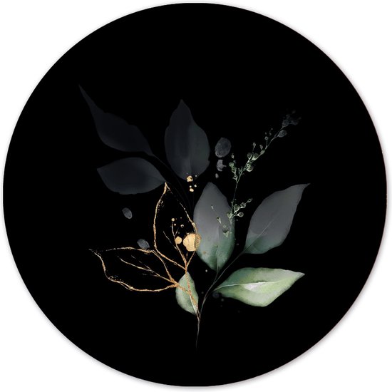 Label2X - Muurcirkel flower glow - Ø 40 cm - Forex - Multicolor - Wandcirkel - Rond Schilderij - Muurdecoratie Cirkel - Wandecoratie rond - Decoratie voor woonkamer of slaapkamer