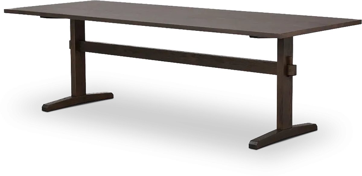 Rowico Home Westville Houten Eettafel - Verlengbaar - 6 tot 8 Personen - Japandi - Exclusief Verlengstukken - Donkerbruin - 240 x 95 cm
