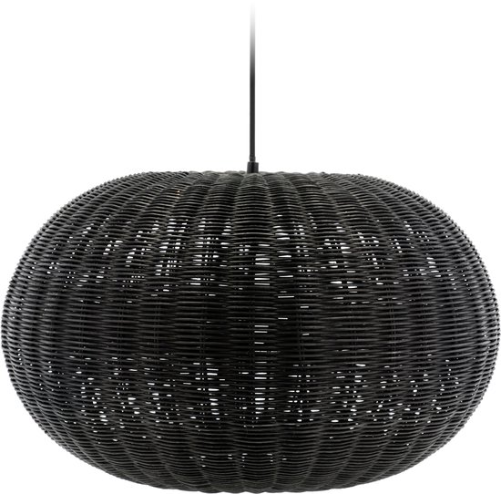 Villa Collection Werna rattan hanglamp zwart - 50 x 30 cm