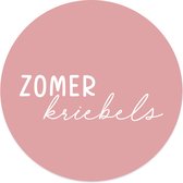 Label2X - Schilderij - Zomerkriebels Ø - Multicolor - 30 X 30 Cm