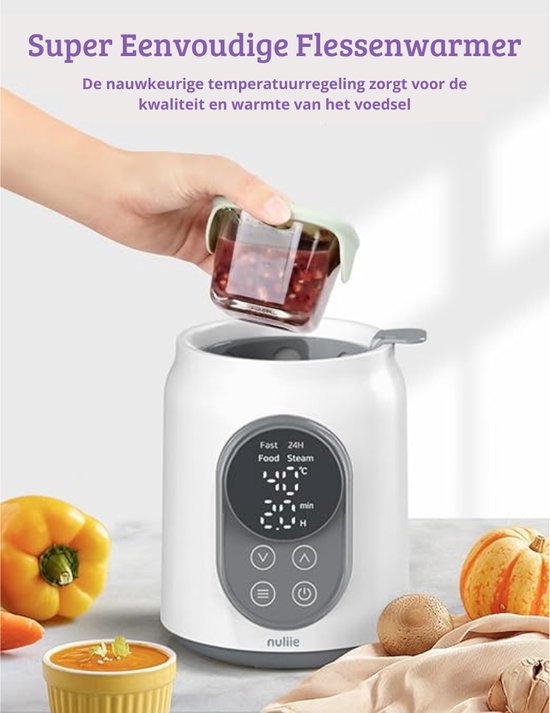 6-in-1 Flessenwarmer – Flessenmaker – Voor Onderweg – Moedermelk en Melkvoeding – Digitale Timer – LCD Display – Slimme temperatuurregeling – Automatische Uitschakeling — afbeelding 2