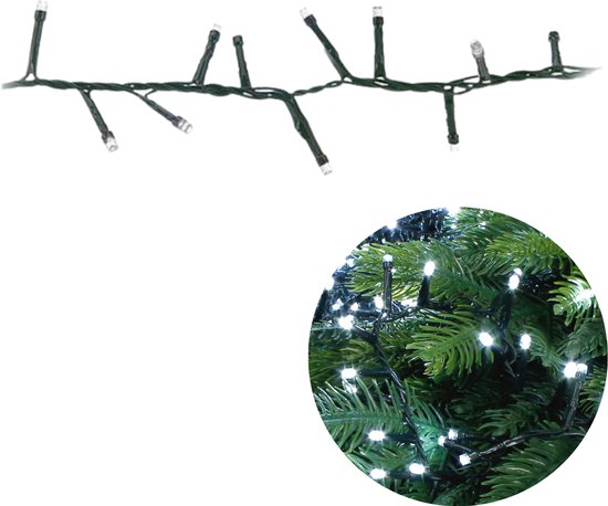 Foto: Cheqo kerstboomverlichting micro clusterverlichting kerstlampjes led verlichting kerstverlichting voor binnen en buiten met haspel 500 led 10 meter met timer wit