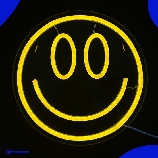 Neon Lamp - Smiley - Dimbaar - Incl. Ophanghaakjes - Neon Sign - Neon Verlichting - Neon Led Lamp - Wandlamp