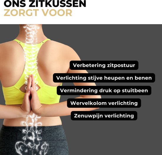 Ozocozy - Zitkussen Orthopedisch - Ergonomisch Zitkussen - Wigkussen - Stuitkussen - Thuiswerken - Ozocozy