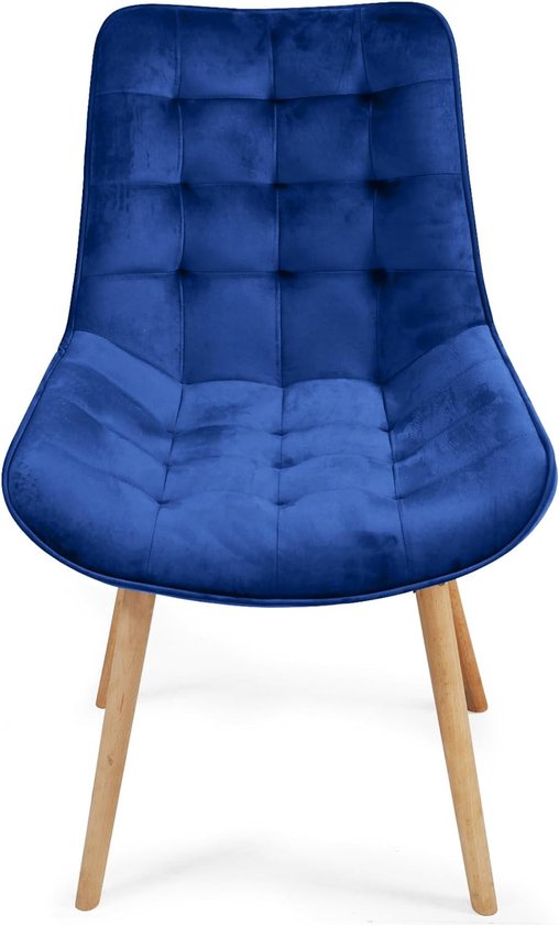 Eetkamerstoel - Eetkamerstoelen - Eetkamerstoel met armleuning - Stoelen - Gestoffeerde stoel - 6 kg - hout - Blauw - 60 x 54 x 84 cm