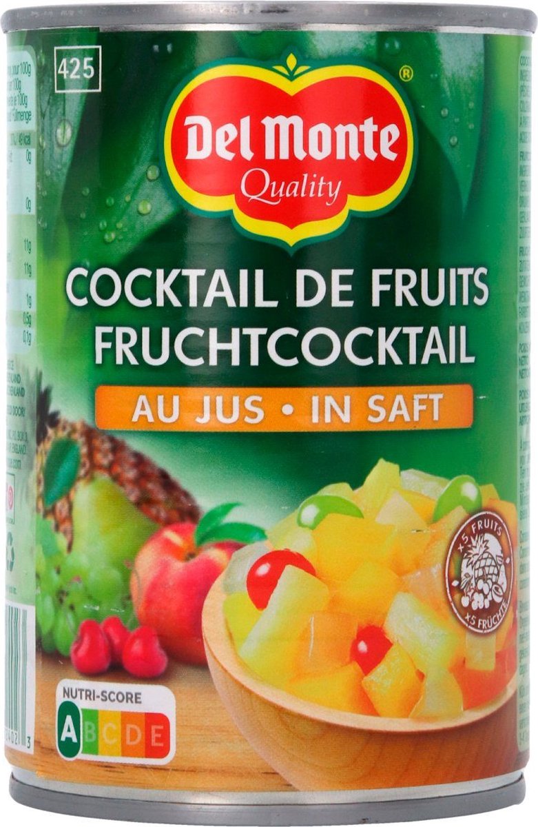 Del Monte Fruitcocktail op vruchtensap 12 blikken x 415 gram
