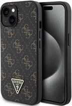 Guess 4G Triangle Logo Back Case - Geschikt voor Apple iPhone 15 Plus (6.7") - Zwart