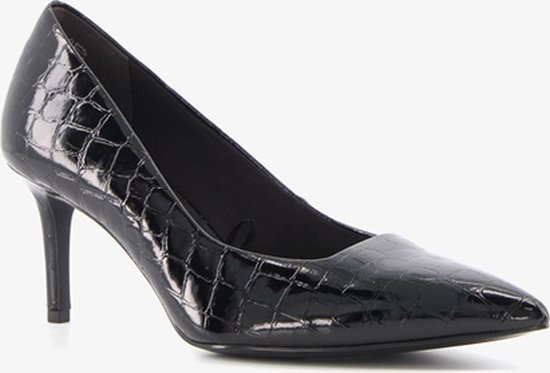 Tamaris dames pumps zwart met croco print - Maat 40