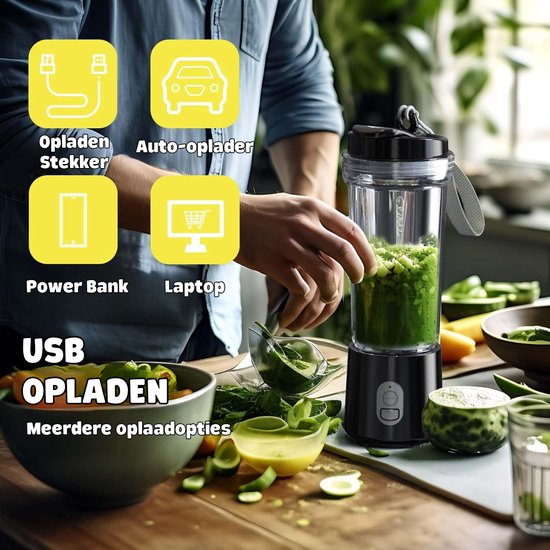 Blender To Go - "SmoothieGenie: Draagbare Blender voor Onderweg - Mix je favoriete smoothies en shakes overal met deze handige Mini Draagbare Mixer met 500ml capaciteit en 4000mAh-batterij!" van SmoothieGenie — afbeelding 5