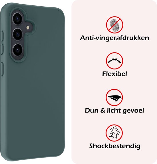 Coque adaptée pour Samsung A55, coque arrière en Siliconen , vert foncé