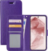 Hoes Geschikt voor Samsung A55 Hoesje Book Case Hoes Flip Cover Wallet Bookcase - Paars