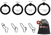 Quick Relief Quadruple Ring™ - Cockring - Set van 4 Cockringen - Penisring - Penisring Set - Siliconen - Extra Stimulatie - Zwart